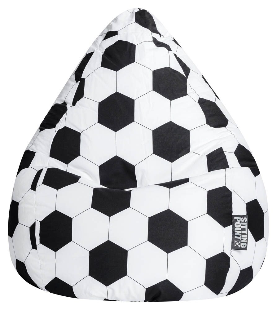 SITTING POINT BeanBag Fussball XL Sitzsack schwarz weiB office discount