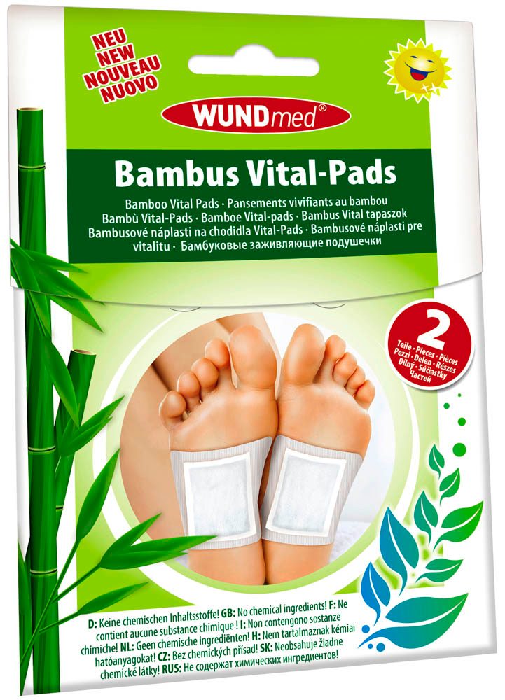 WUNDmed® DetoxPflaster Bambus VitalPads weiß 6,0 x 8,0 cm, 2 St