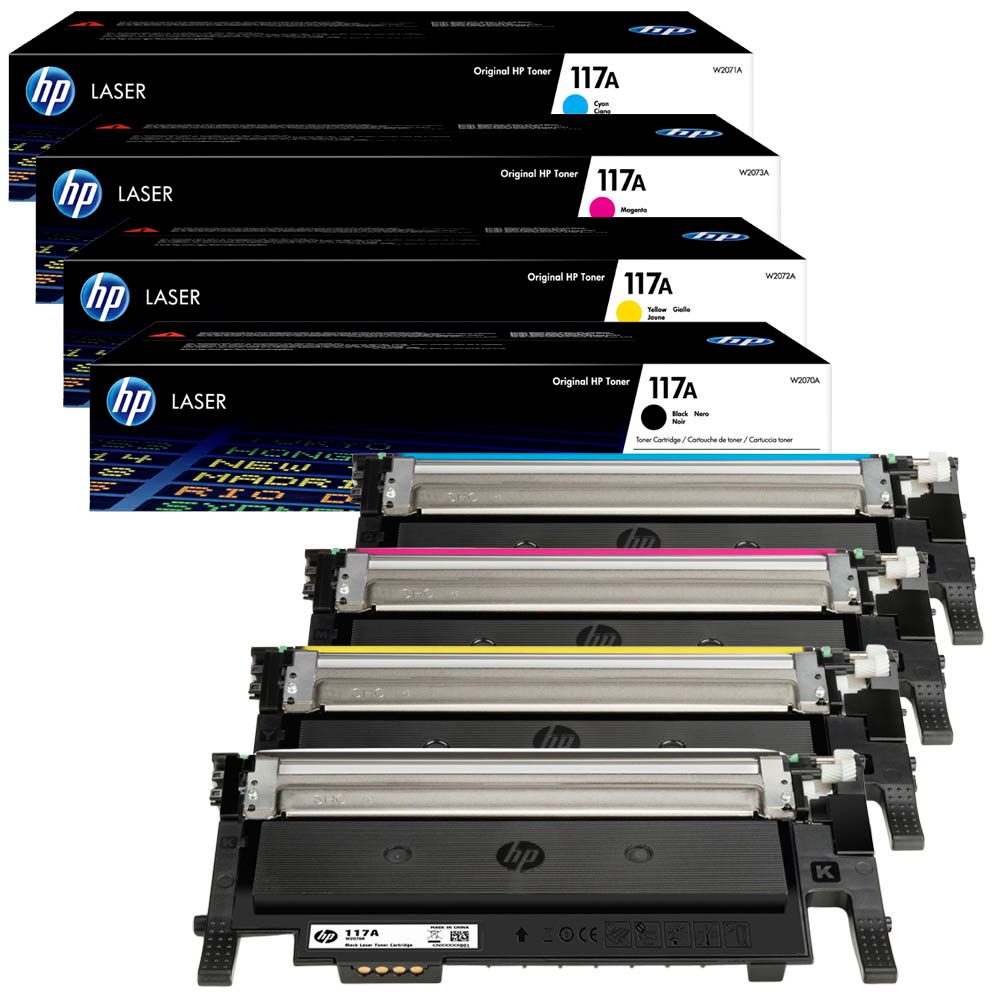 HP 117A (W2070A/W2071A/W2073A/W2072A) schwarz, cyan, magenta, gelb ...
