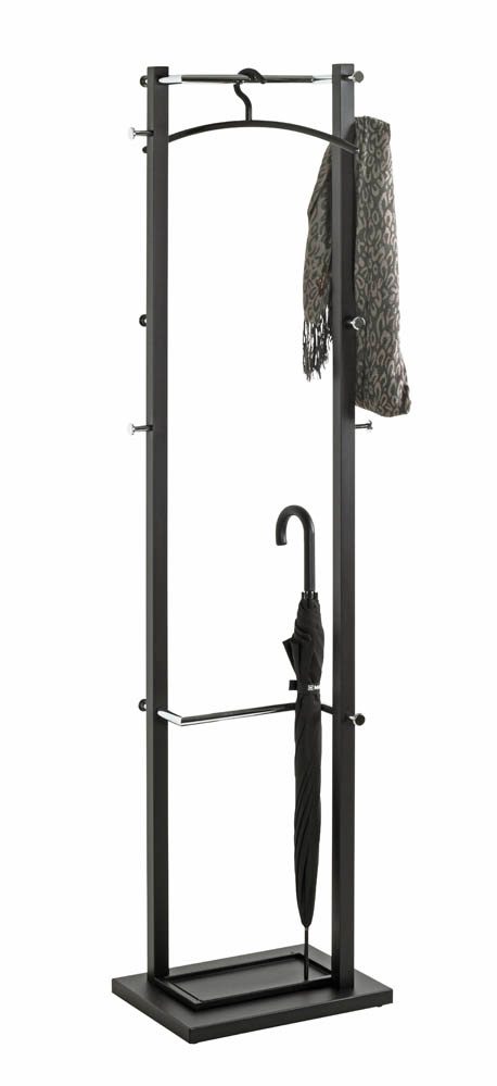 HAKU Möbel Kleiderständer 54527 schwarz Metall 10 Haken 40,0 x 175,0 cm